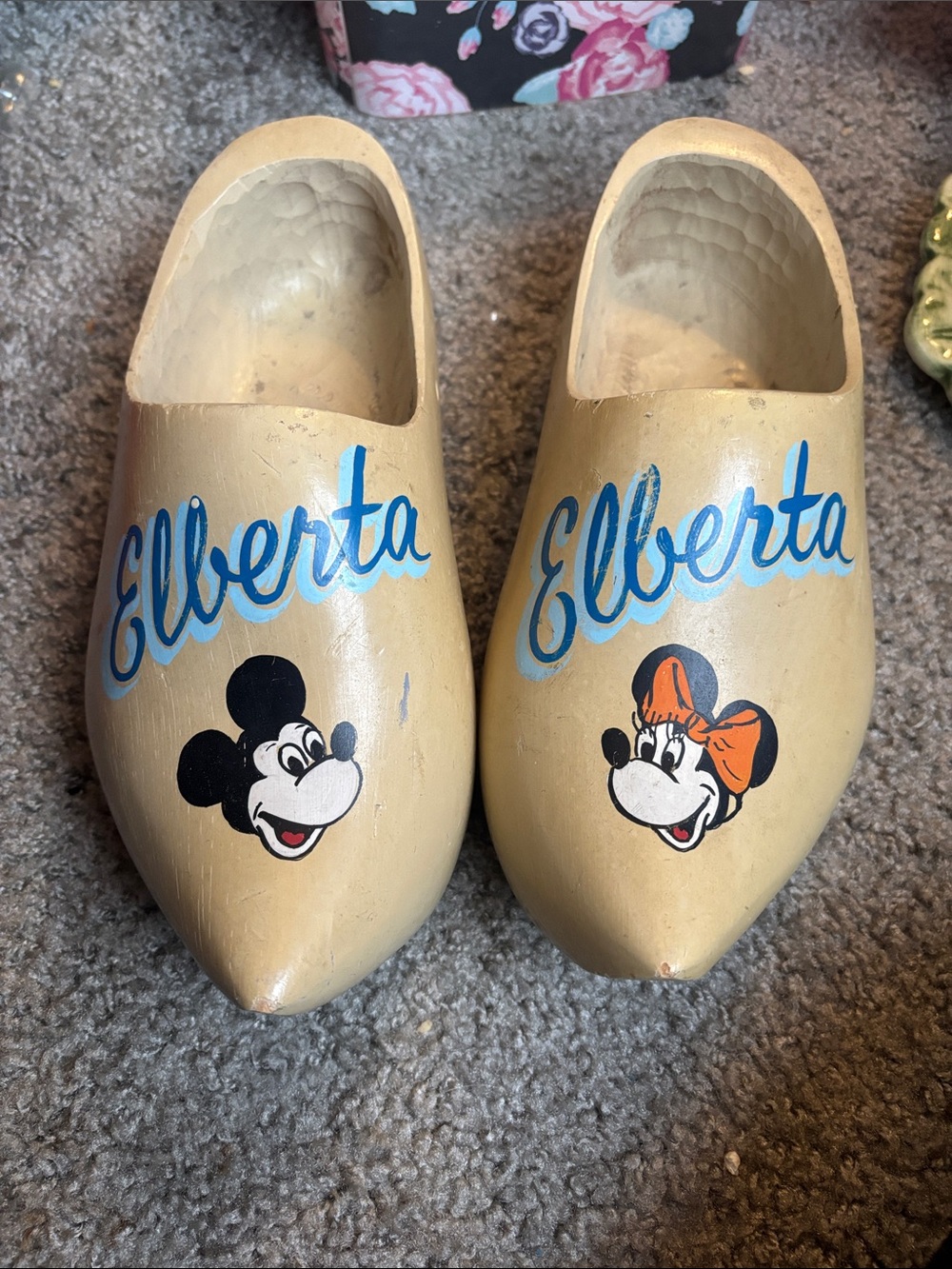 Disney Beige Wooden Clogs with Character Graphic -